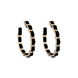 Velvet Link C-Shape Hoop Earrings